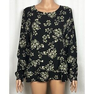 Very J Women’s Size Large Floral Print Long Sleeve Blouse
